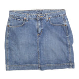 WRANGLER Womens Blue Denim Mini Cotton Blend Skirt M Classic Casual Fashion