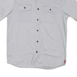 WRANGLER Mens Grey Cotton Blend Short Sleeve Shirt M Casual Workwear