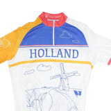BUTCH BIKE SHIRTS Mens White & Orange Holland Graphic Cycling XL Short Sleeve