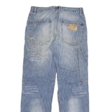 D DAY Mens Regular Fit Blue Denim Cotton Blend Jeans W30 L32 Functional Pockets