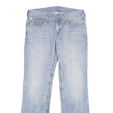 TRUE RELIGION Mens Jeans Blue Regular Straight Denim Light W34 L34 Zip Cotton
