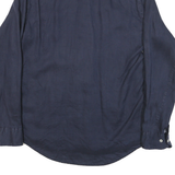 TOMMY HILFIGER Mens Navy Blue Stylish Cotton Blend Shirt S Button Collar