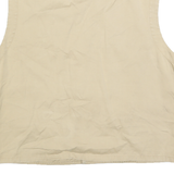 Mens Beige Cotton Blend Button Jacket Vest M Utility Casual Plain Pocket