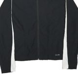 CALVIN KLEIN Mens Black & White Zip Jacket M Polyester Blend Plain Lightweight