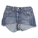 LEVI'S Womens Denim Blue Casual Cut-Off Shorts S W26 Distressed Vintage