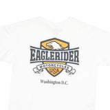 EAGLE RIDER Mens White & Orange Graphic T-Shirt L Short Sleeve Crew Neck