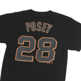 MAJESTIC Mens Black Giants Graphic T-Shirt M Short Sleeve Crew Neck Sports