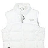 THE NORTH FACE Womens White Puffer Jacket S Polyester Blend Quilted Zip