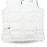 THE NORTH FACE Womens White Puffer Jacket S Polyester Blend Quilted Zip
