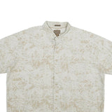 ST JOHN'S BAY Mens Beige & Cream Cotton Casual 2XL Summer Shirt Short Sleeve