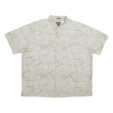 ST JOHN'S BAY Mens Beige & Cream Cotton Casual 2XL Summer Shirt Short Sleeve
