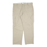 DICKIES Mens Cotton Blend Beige Regular Straight Cargo Trousers W40 L32 Workwear