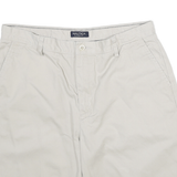 NAUTICA Mens Shorts Beige Classic Fit Plain L W32 Casual Cotton Summer