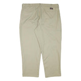 DICKIES Mens Cotton Blend Beige Relaxed Straight Trousers W40 L29 Workwear Zip