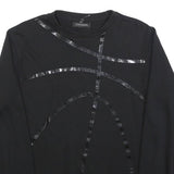 SONNY BONO Womens Black Cotton Blend Crew Neck Sweatshirt L Basketball Design