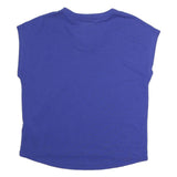 NIKE Womens Blue Graphic T-Shirt M Sleeveless V-Neck Sports Fitness