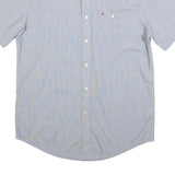 TOMMY HILFIGER Mens Blue Button-Down Short Sleeve Shirt S Cotton Classic Fit