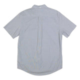 TOMMY HILFIGER Mens Blue Button-Down Short Sleeve Shirt S Cotton Classic Fit