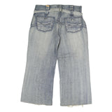 UPSET JEANS Mens Relaxed Wide-Leg Denim Light W36 L30 Distressed Cotton Zip