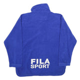 FILA Mens Blue Polyester Pullover Plain Crew Neck Regular L Jumper Sport
