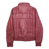 JUST CAVALLI Womens Red Quilted Jacket S Polyester Blend Zip Casual Stylish