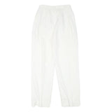 NR1 Womens Cotton Blend White Relaxed Trousers W24 L28 Casual Zip Closure