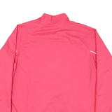 REEBOK Womens Pink & Black Athletic Jacket L Polyester Blend Zip Sport Layer