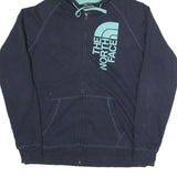 THE NORTH FACE Womens Navy Blue Hoodie L Cotton Blend Full Zip Casual Outdoor