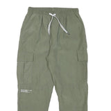 Mens Relaxed Fit Green Cotton Blend Cargo Trousers Waist W27 Length L25