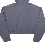 ELLESSE Womens Blue Pullover Hoodie UK 8 Cotton Blend Cropped Drawstring Hood
