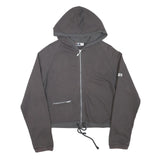 FILA Womens Grey Zip Up Hoodie M Casual Cotton Blend Drawstring Pocket