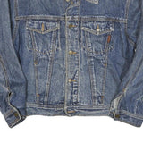 RENO Mens Blue Denim Jacket M Cotton Blend Button Classic Casual