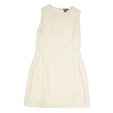 DKNY Womens Cream Sleeveless Day Cotton Blend Shift Dress M Elegant Simple