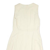 DKNY Womens Cream Sleeveless Day Cotton Blend Shift Dress M Elegant Simple