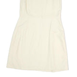 DKNY Womens Cream Sleeveless Day Cotton Blend Shift Dress M Elegant Simple