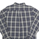CHAPS Mens Blue & Cream Check Shirt M Cotton Long Sleeve Casual