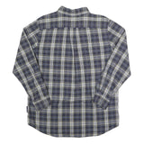 CHAPS Mens Blue & Cream Check Shirt M Cotton Long Sleeve Casual