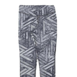 REEBOK Womens Joggers Grey & Black Slim Skinny S W24 L27 Activewear Print Logo