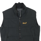 JACK WOLFSKIN Mens Black Outdoor Jacket S Polyester Blend Plain Zip Sleeveless