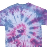 GILDAN Mens Blue & Purple Tie Dye T-Shirt S Short Sleeve Crew Neck Cotton Blend