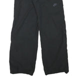 NIKE Mens Polyester Blend Black Relaxed Straight Trousers W30 L31 Zip Closure