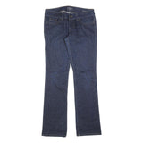 GUESS Womens Jeans Blue Regular Straight Denim Dark W32 L34 Zip Cotton Blend