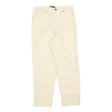BIAGGINI Womens Cotton Blend Cream Regular Fit Straight Leg Trousers W28 L25