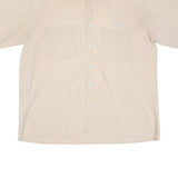 Mens Beige Cotton Short Sleeve Shirt 3XL Casual Summer Light Fabric