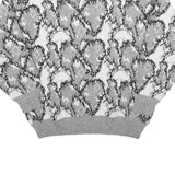 ACKERMANN Mens Grey Patterned Wool Blend Jumper Crew Neck Basic Knit L