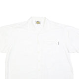 OUT OF AFRICA Mens White Cotton Blend Short Sleeve Shirt L Casual Summer Shirt