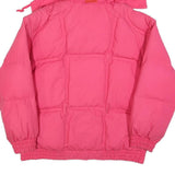 ELHO Womens Pink Jacket L Polyester Blend Plain Zip Hooded Puffer Warm