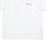 LEVI'S Mens White Graphic T-Shirt XL Short Sleeve Crew Neck Cotton Blend