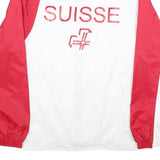 ERIMA Mens Red & White Suisse Zip Jacket M Polyester Blend Plain Sportswear