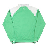 NIKE Mens Green White Track Jacket M Polyester Blend Zip Plain Sportswear